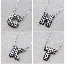 Load image into Gallery viewer, Checker Initial Necklace