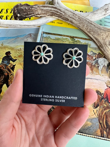 Sterling Flower Earrings