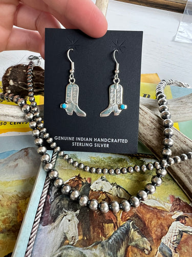 Sterling Boot Earrings