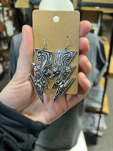 Tooled Bolt Earrings