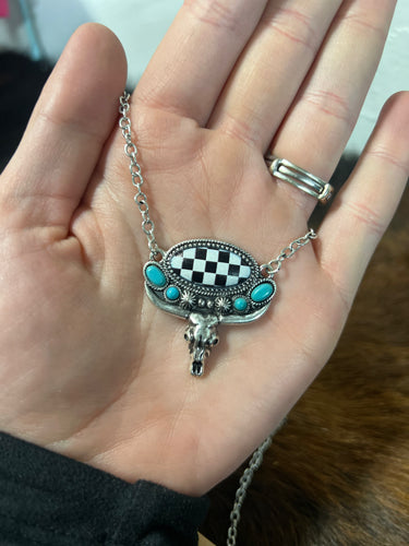 Checkered longhorn Necklace