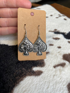 Tooled Spaded Earrings