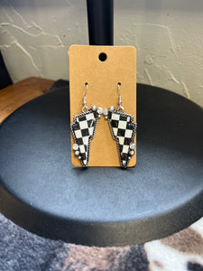 Checker Bolt Earrings