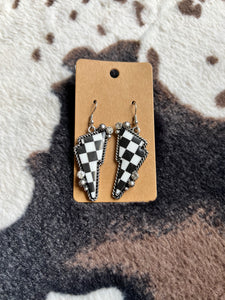 Checker Bolt Earrings