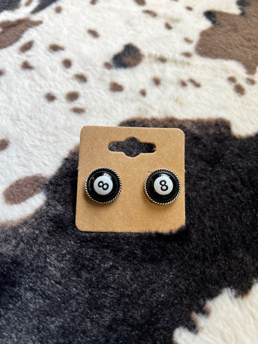 8 Ball Stud Earrings