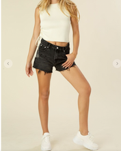 Load image into Gallery viewer, Distressed Black Shorts