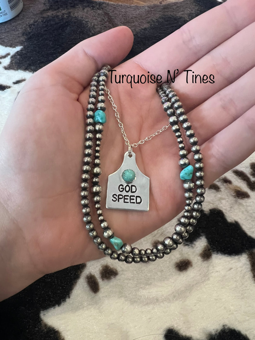 God Speed Cowtag Necklace